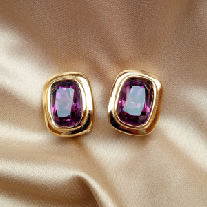 VOGUE BIJOUX LAVENDER GOLD EARRING