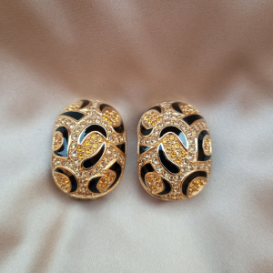 DIOR BLACK AND GOLD EARRING