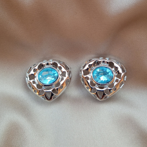 BURBERRY SILVER HEART EARRING