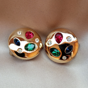 DIOR COLORFUL GOLD EARRING